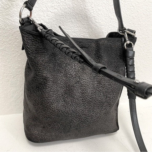 All Saints VOLTAIRE NORTH/SOUTH LEATHER TOTE in GUNMETAL Shoulder/Crossbody Bag - Picture 5 of 12